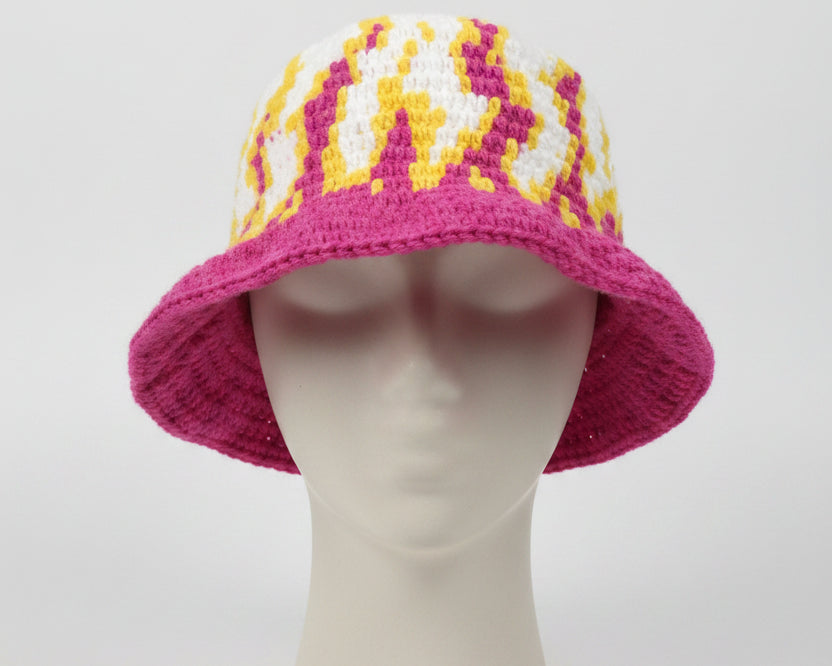 Handmade Pink Flame Crochet Hat