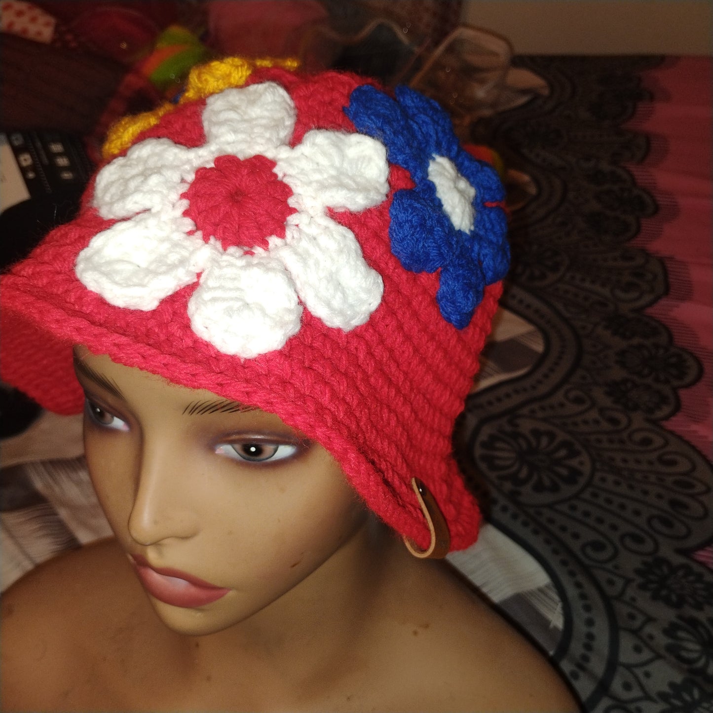 Red Daisy Bucket Hat