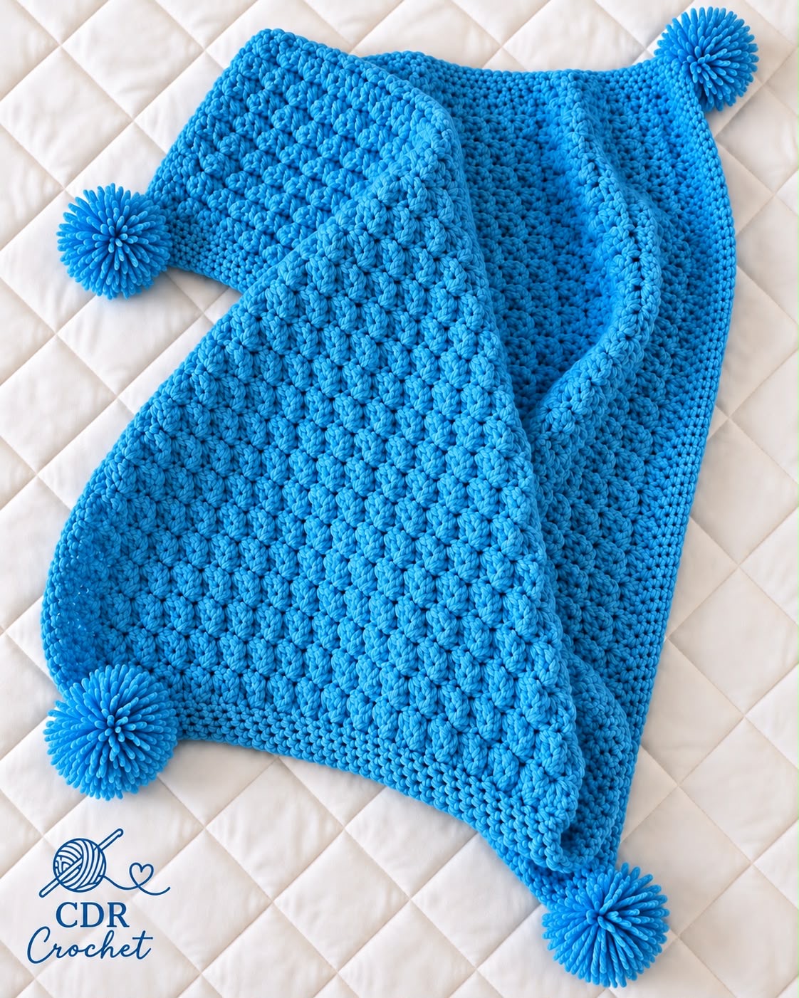 Handmade Bleu & white Crochet Baby Set
