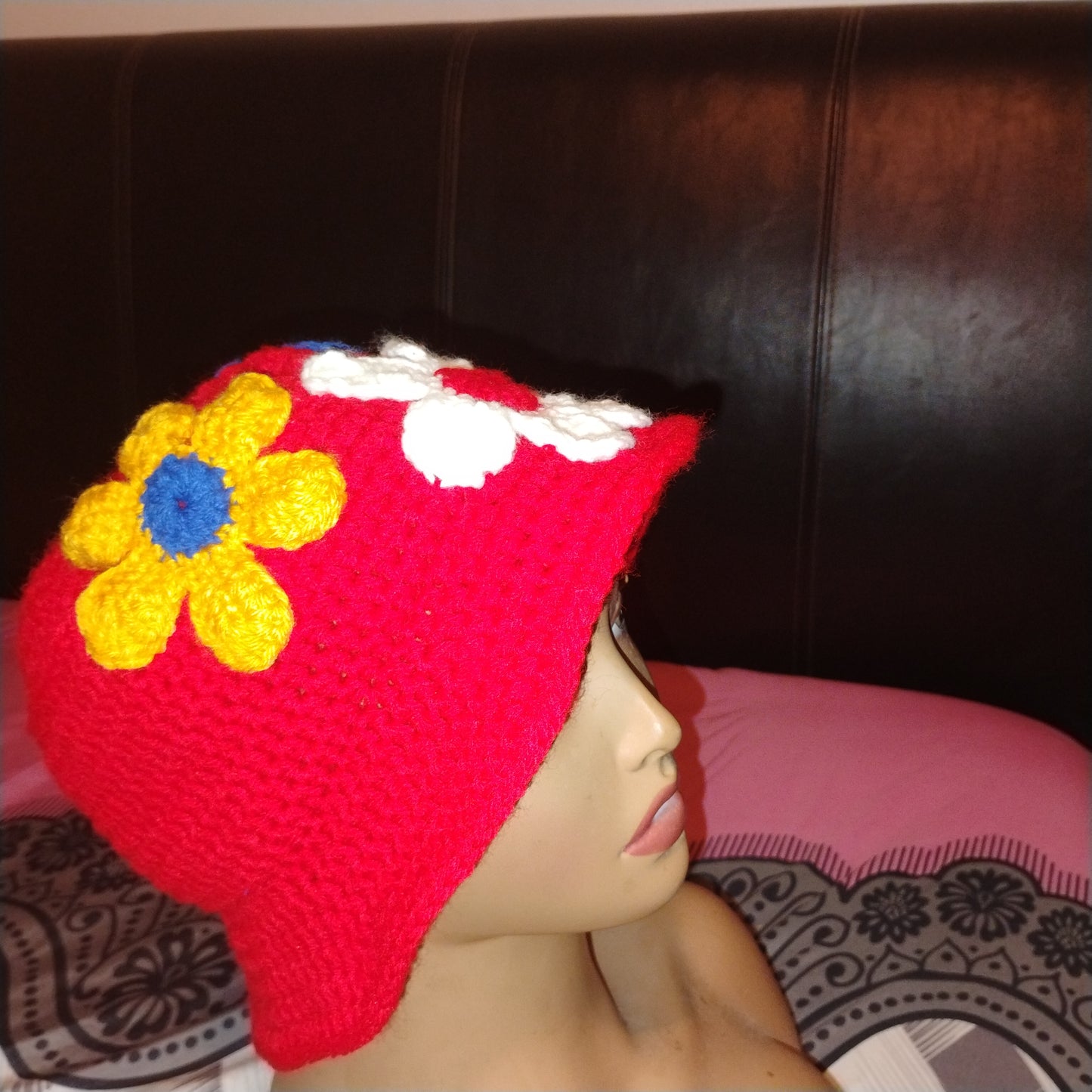Red Daisy Bucket Hat
