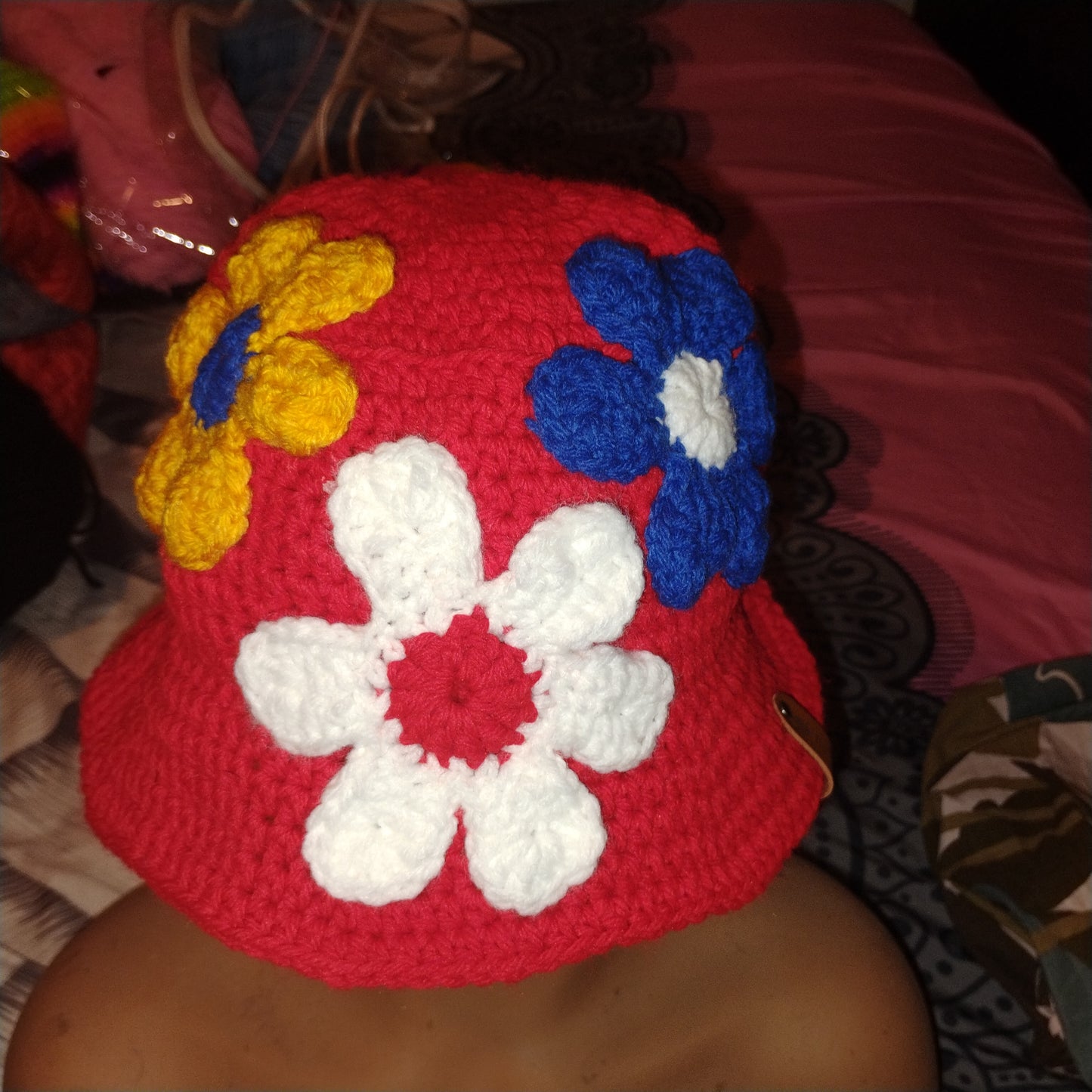 Red Daisy Bucket Hat