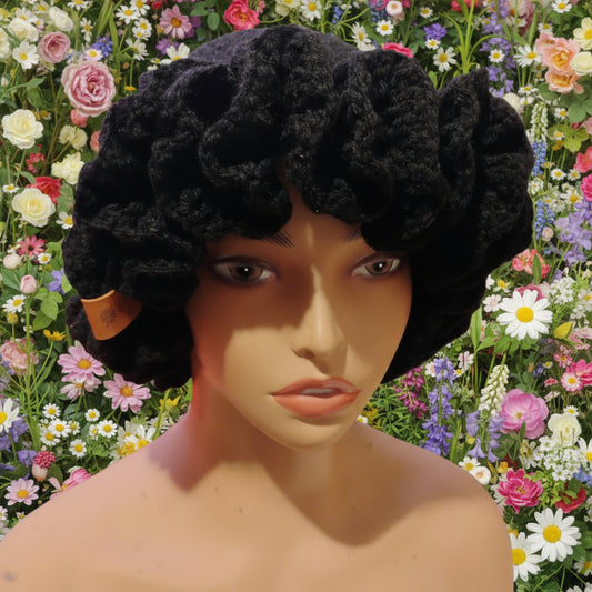 Big Puff Black Crochet
