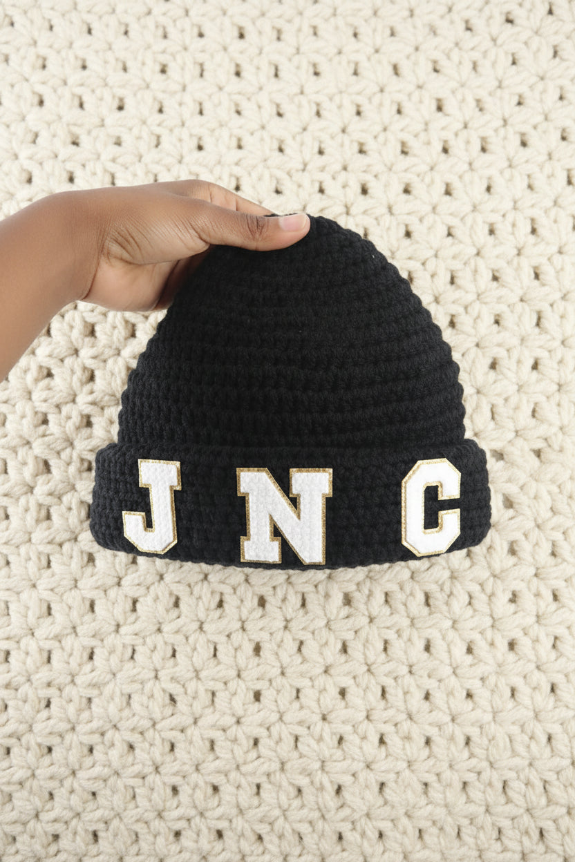 Personalized Crochet Beanie(Custom initials)